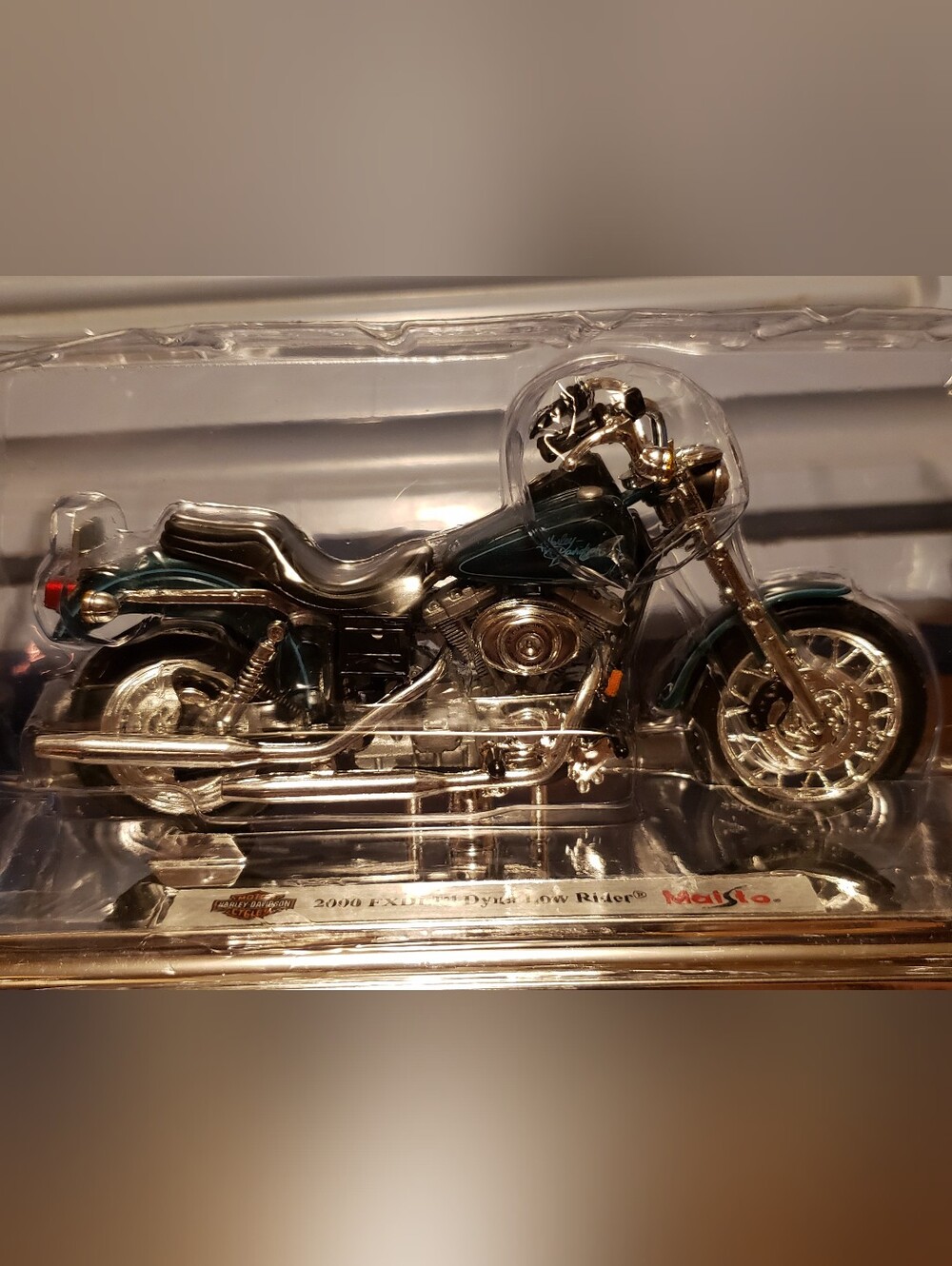 Harley-Davidson Metallic Green and Chrome Motorcycle Model Display